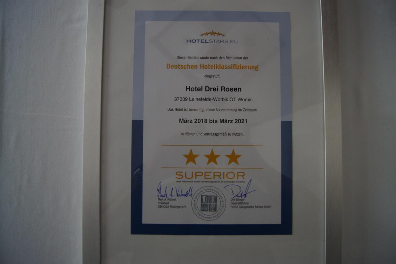 Hotel "Drei Rosen" Ohg Regina & Hans - Peter Fassbinder Leinefelde-Worbis Exterior foto
